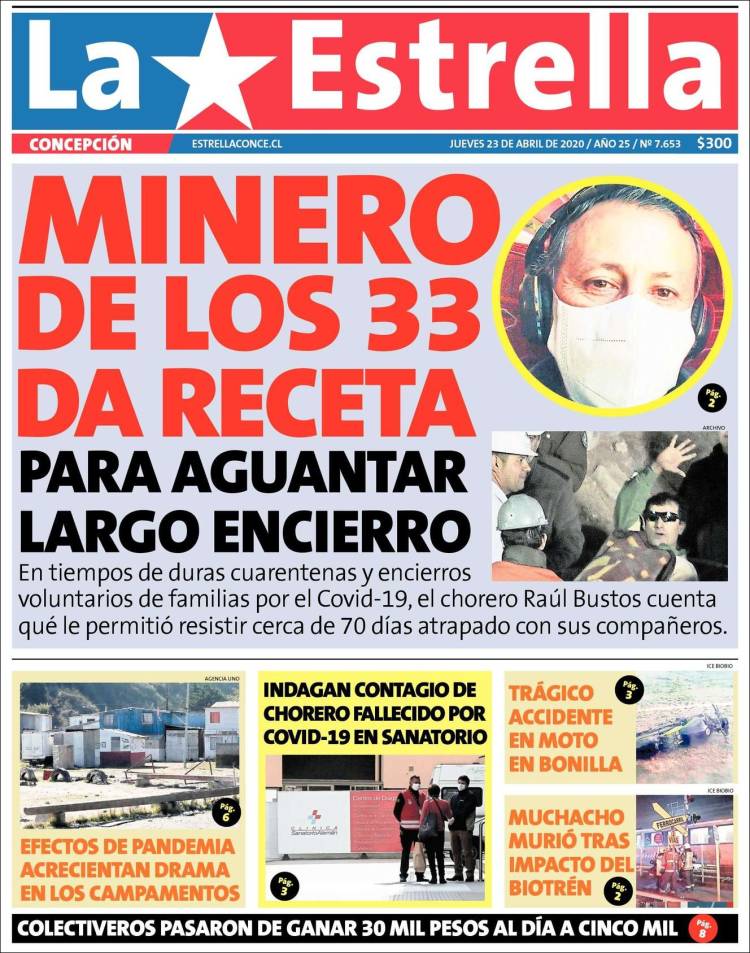 Portada de La Estrella de Concepción (Chile)