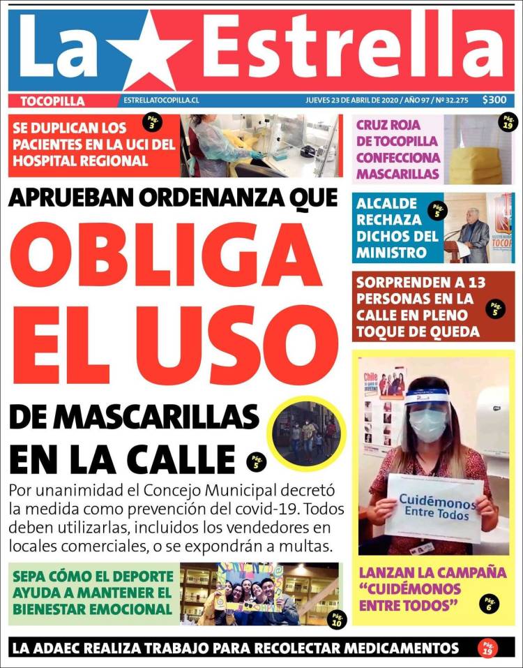 Portada de La Estrella de Tocopilla (Chile)
