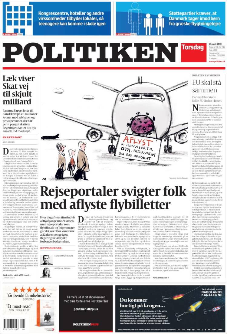 Portada de Politiken (Dinamarca)