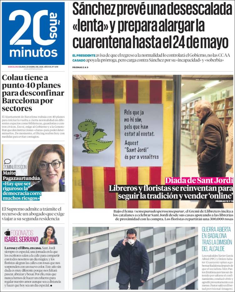 Portada de 20 Minutos - Barcelona (Espa&ntilde;a)