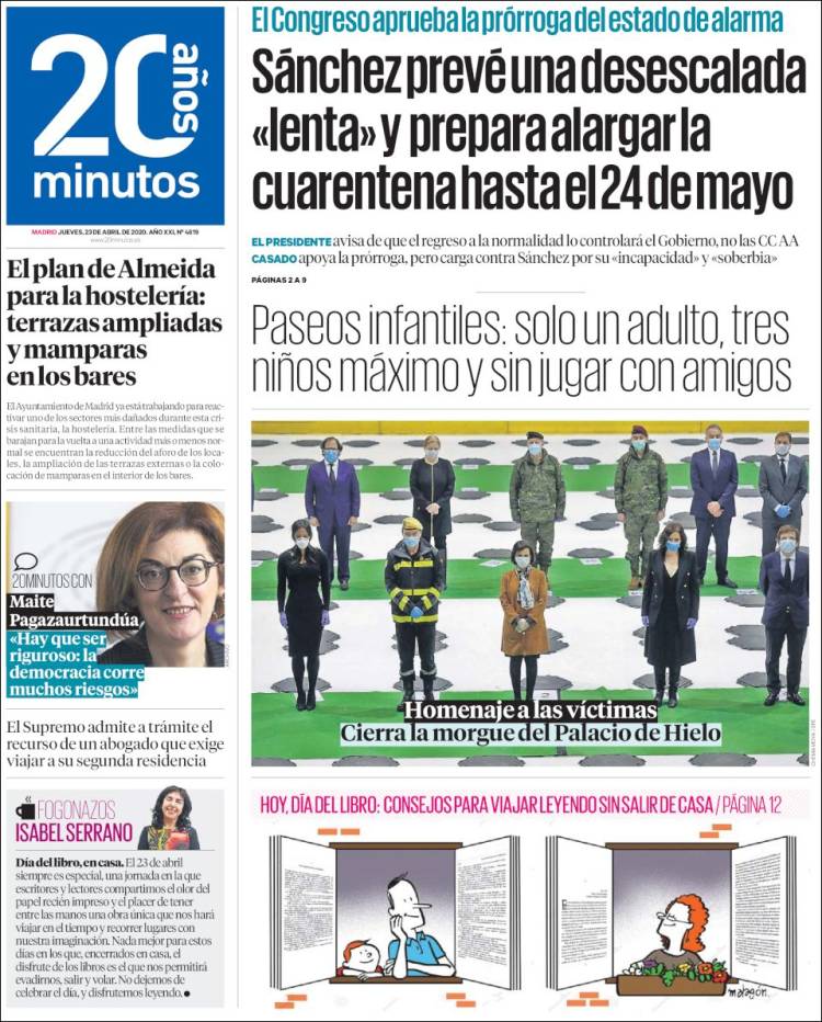 Portada de 20 Minutos - Madrid (Espa&ntilde;a)