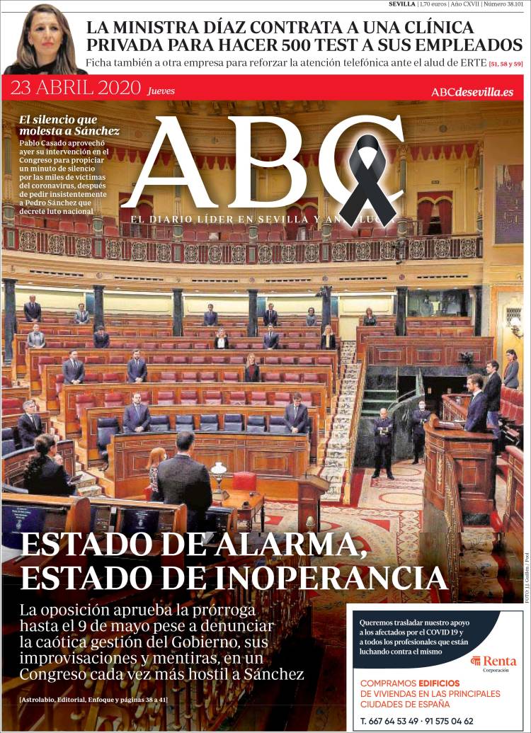 Portada de ABC - Sevilla (Espa&ntilde;a)