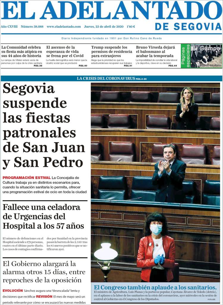 Portada de El Adelantado de Segovia (Espa&ntilde;a)