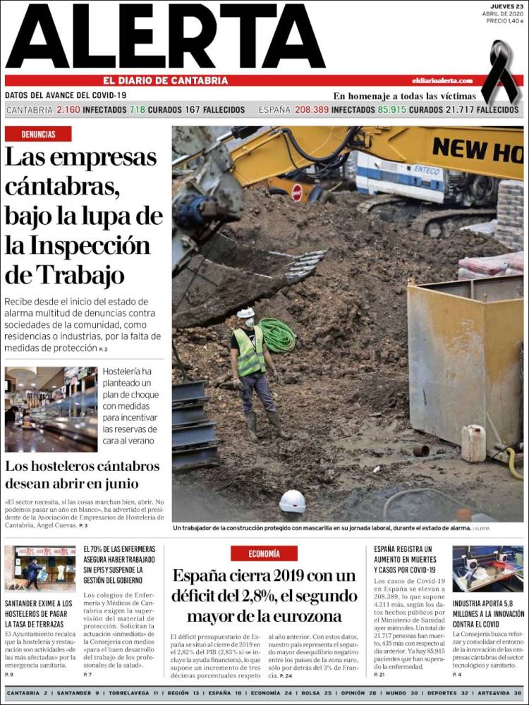 Portada de Alerta - El Diario de Cantabria (Espa&ntilde;a)
