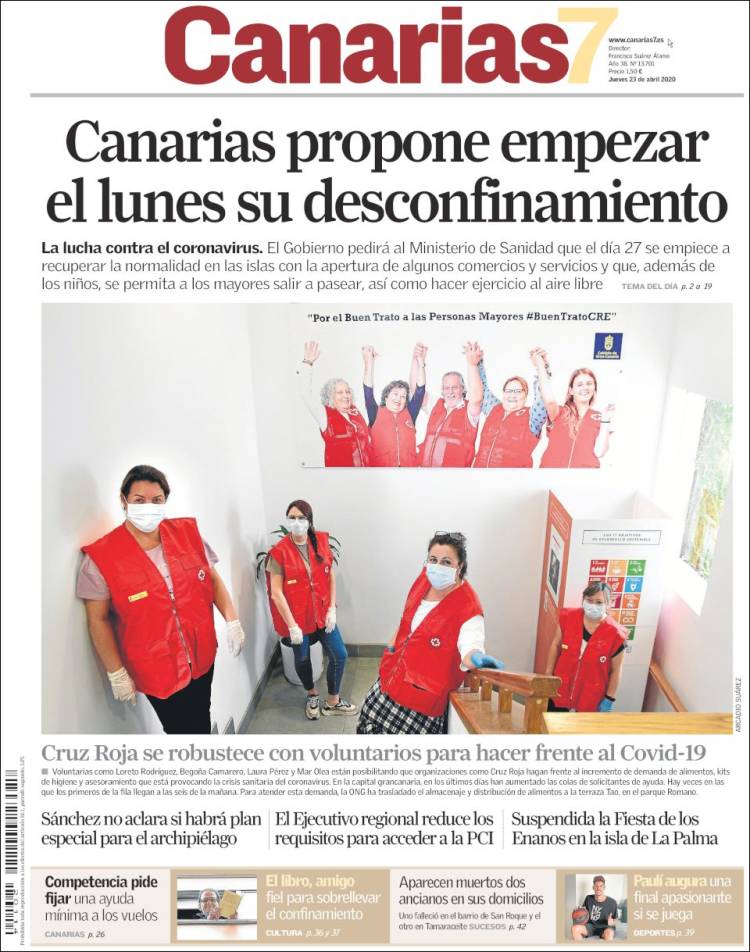 Portada de Canarias 7 (Espa&ntilde;a)