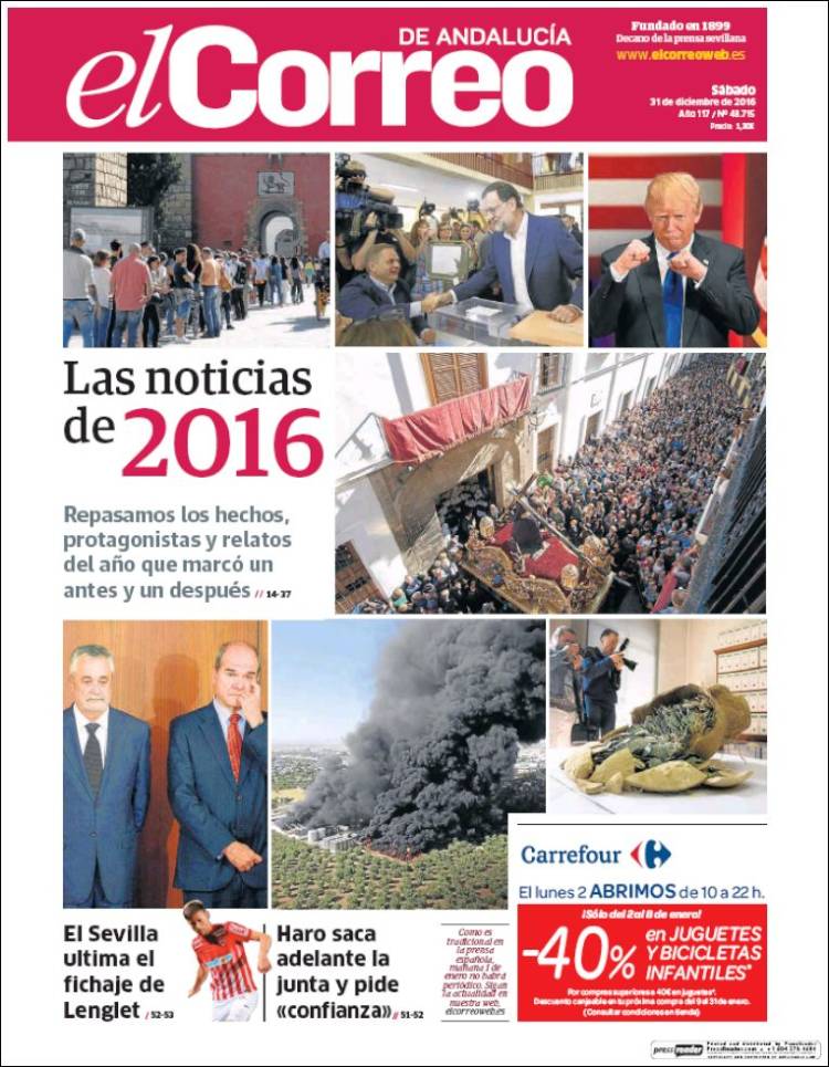 Portada de El Correo de Andalucía (Espa&ntilde;a)