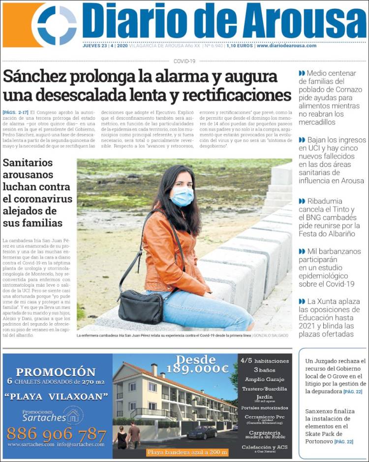 Portada de Diario de Arousa (Espa&ntilde;a)