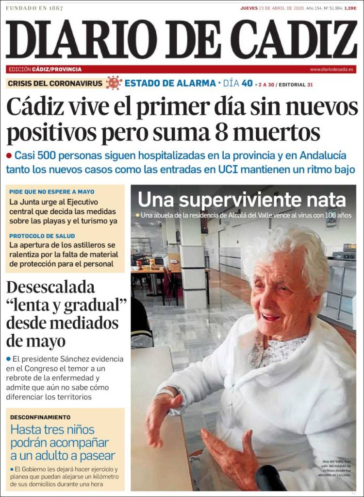 Portada de Diario de Cádiz (Espa&ntilde;a)