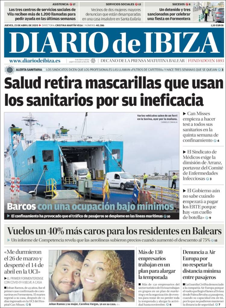 Portada de Diario de Ibiza (Espa&ntilde;a)