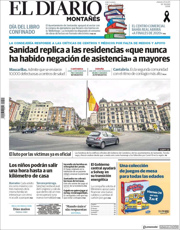 Portada de El Diario Montañés (Espa&ntilde;a)