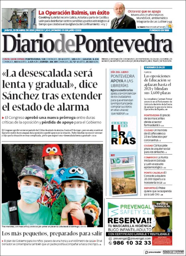 Portada de Diario de Pontevedra (Espa&ntilde;a)