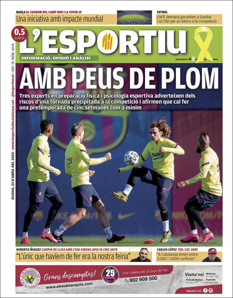 Portada de L'Esportiu (Espa&ntilde;a)