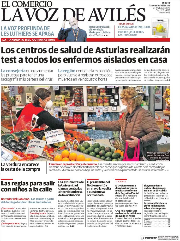 Portada de El Comercio - Avilés (Espa&ntilde;a)