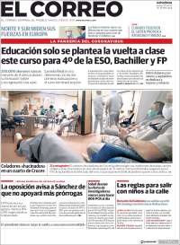 Portada de El Correo - Guipuzcoa (Espa&ntilde;a)