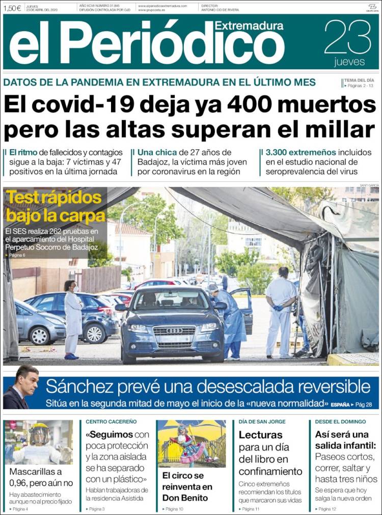 Portada de El Periódico de Extremadura (Espa&ntilde;a)