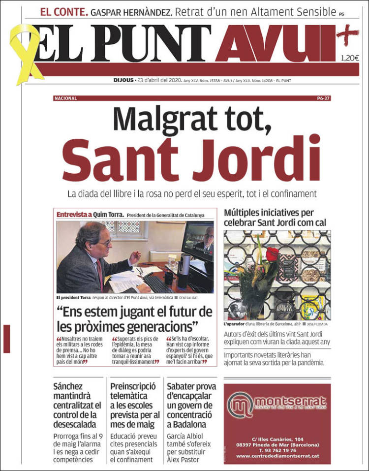 Portada de El Punt Avui (Espa&ntilde;a)