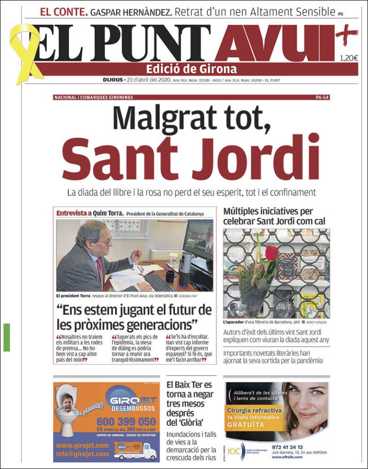 Portada de El Punt Avui - Girona (Espa&ntilde;a)