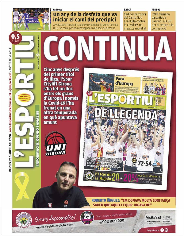 Portada de L'Esportiu : Girona (Espa&ntilde;a)