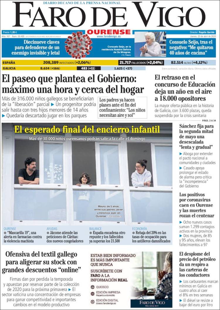 Portada de El Faro de Vigo - Ourense (Espa&ntilde;a)