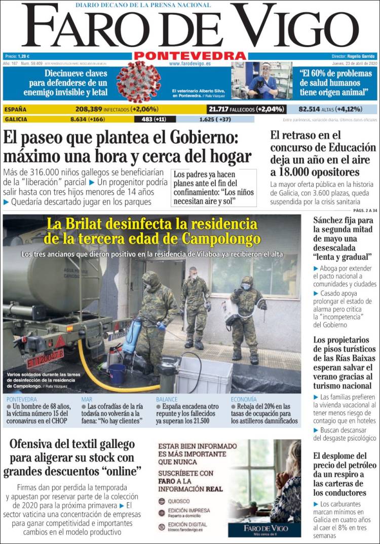 Portada de El Faro de Vigo - Pontevedra (Espa&ntilde;a)