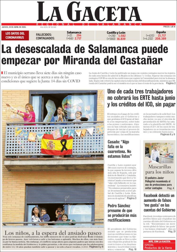 Portada de La Gaceta de Salamanca (Espa&ntilde;a)