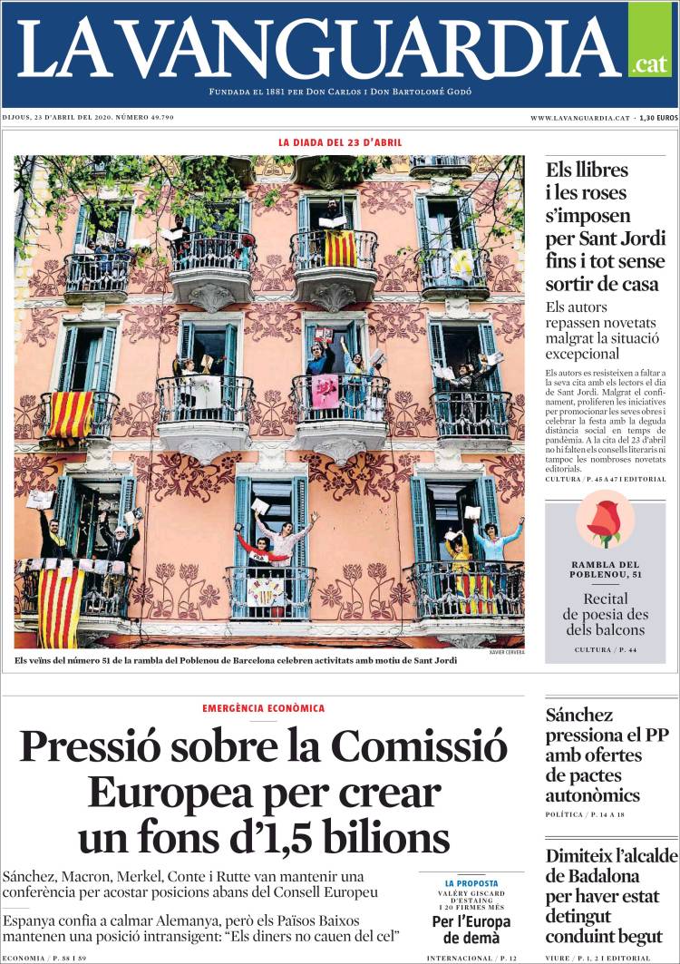 Portada de La Vanguardia (Espa&ntilde;a)