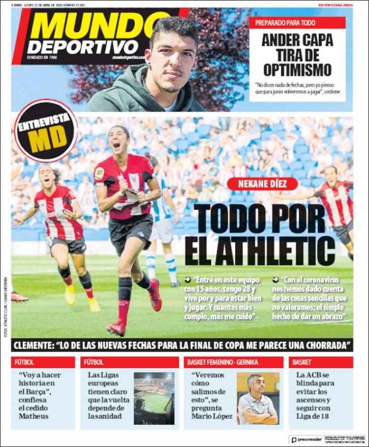 Portada de Mundo Deportivo Bizkaia (Espa&ntilde;a)