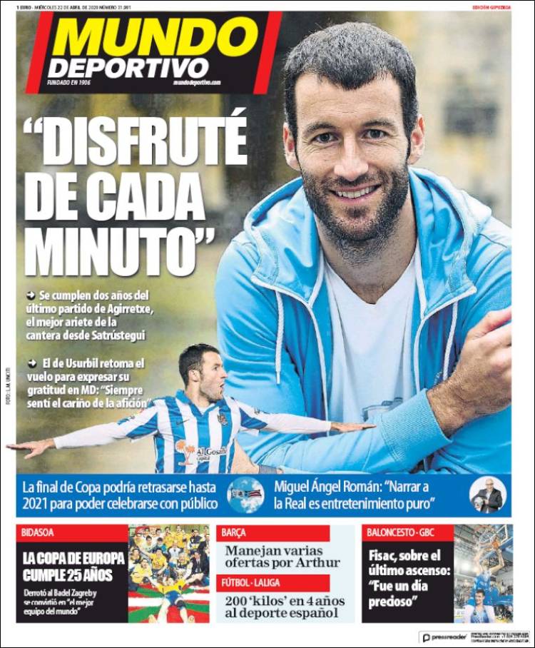 Portada de Mundo Deportivo Gipuzkoa (Espa&ntilde;a)