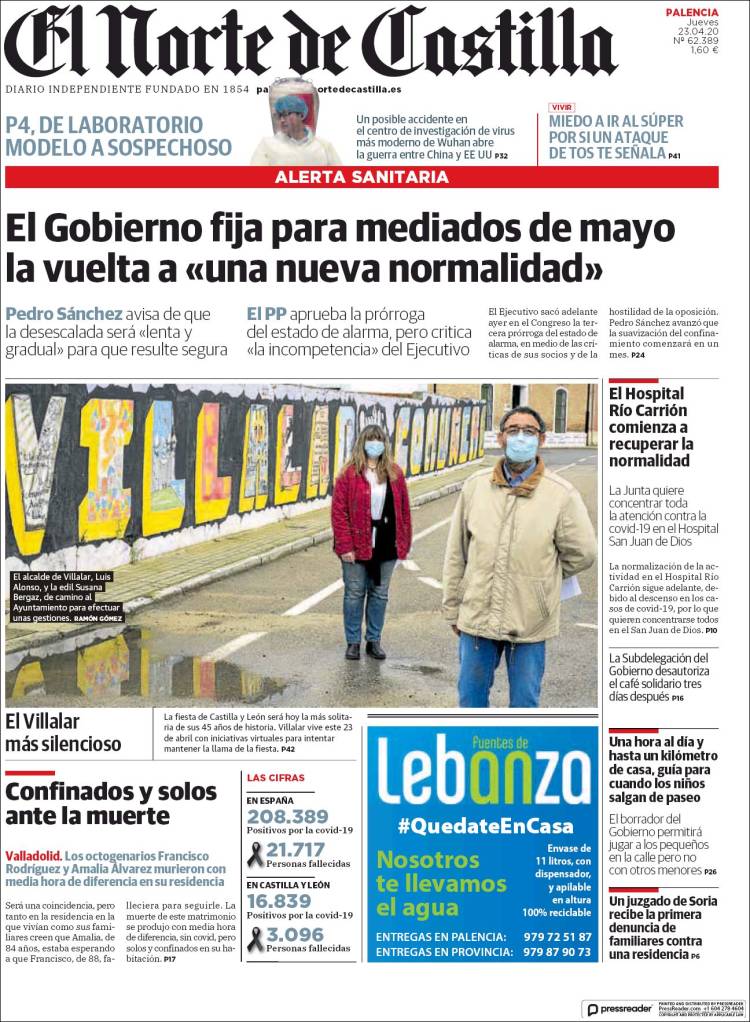 Portada de Norte de Castilla - Palencia (Espa&ntilde;a)