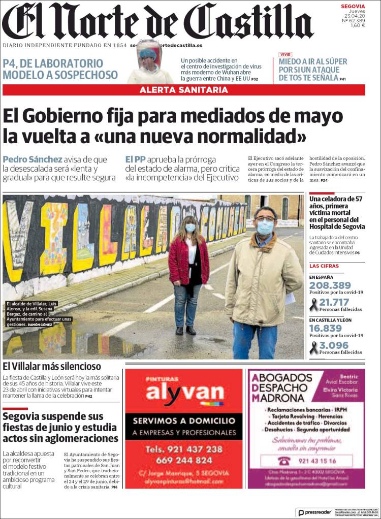 Portada de Norte de Castilla - Segovia (Espa&ntilde;a)