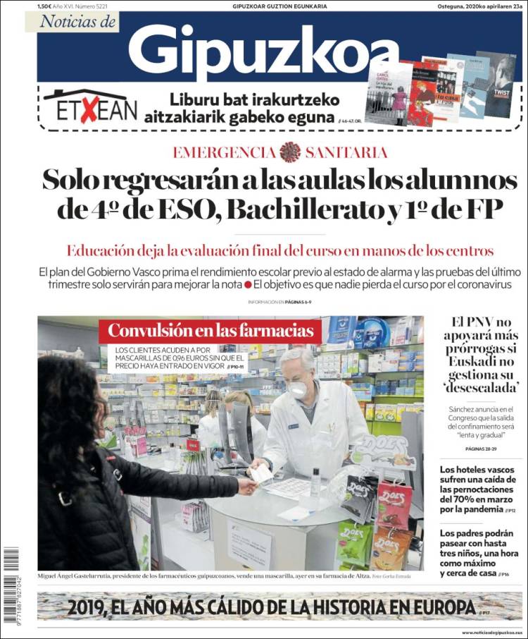 Portada de Noticias de Gipuzkoa (Espa&ntilde;a)