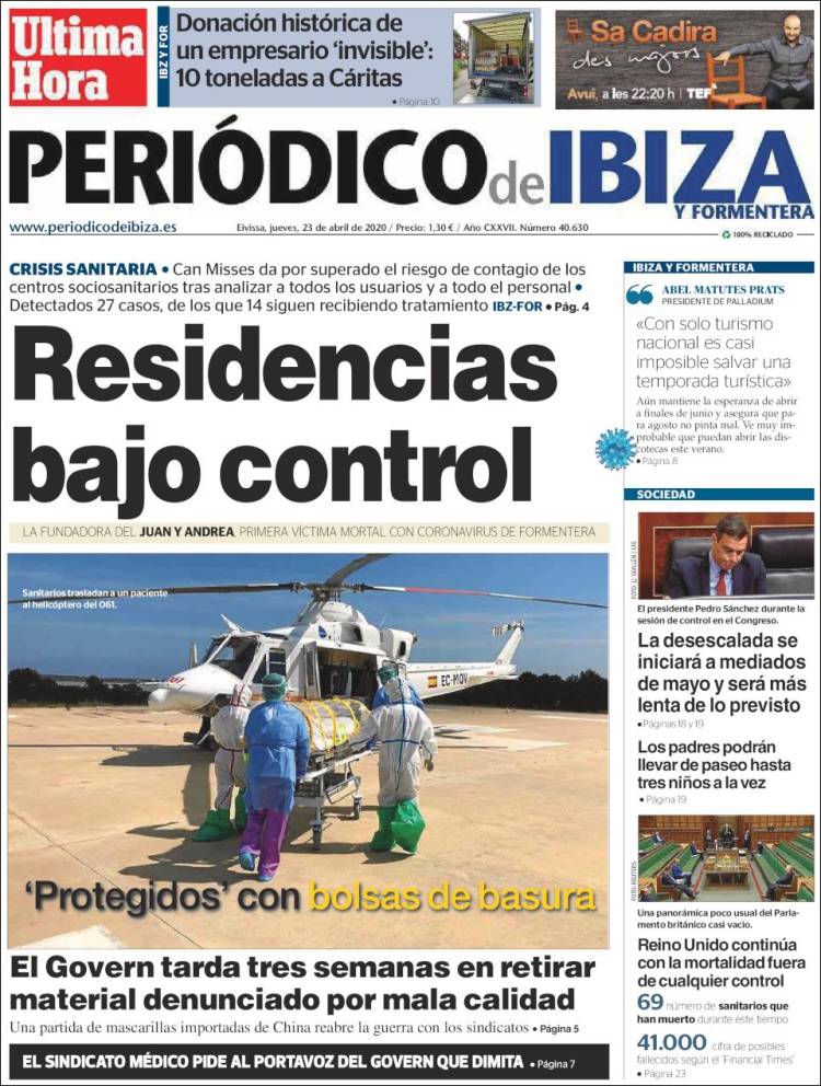 Portada de Periódico de Ibiza (Espa&ntilde;a)