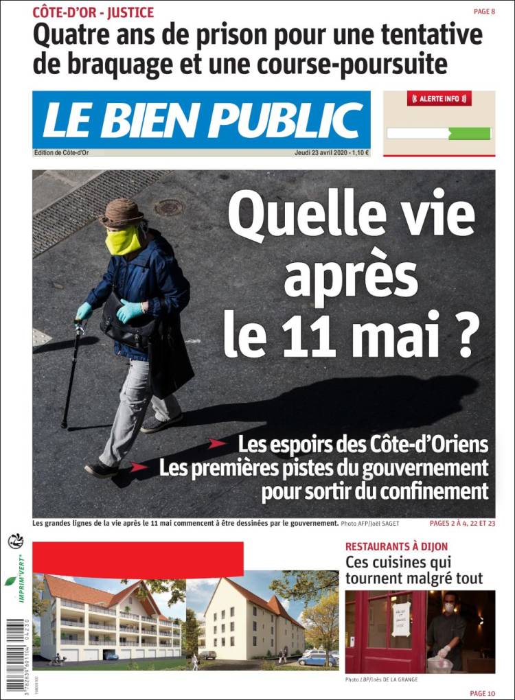 Portada de Le Bien Public (Francia)