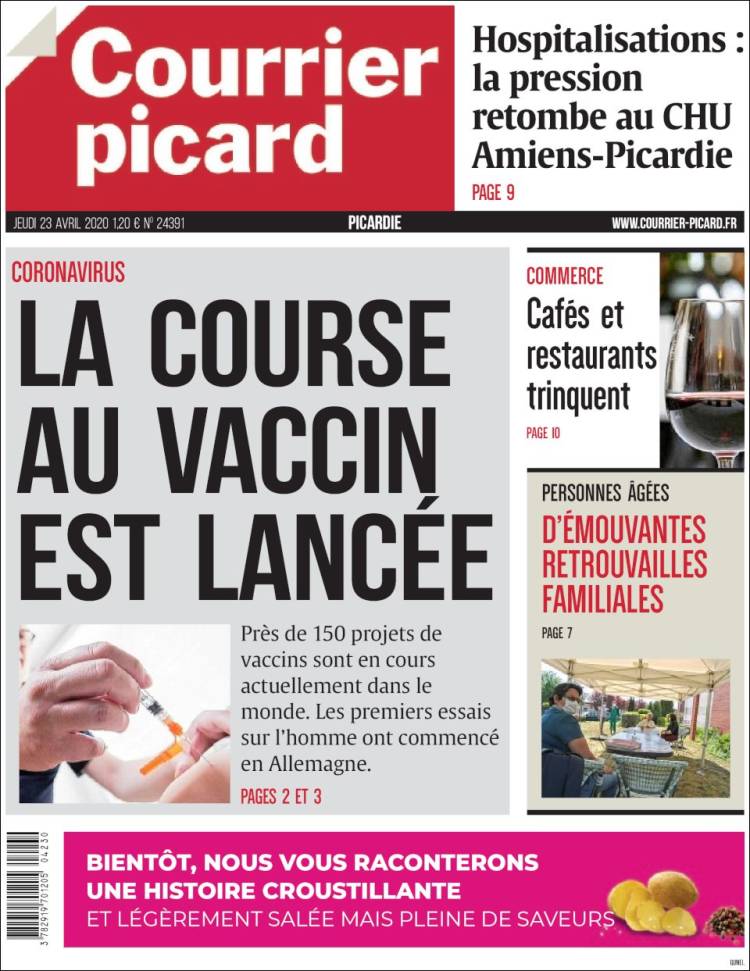 Portada de Courrier Picard (Francia)