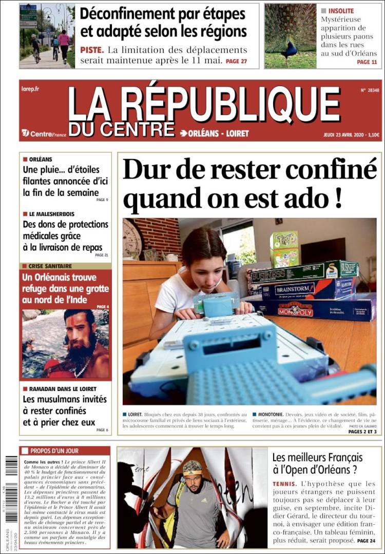 Portada de La République du Centre (Francia)