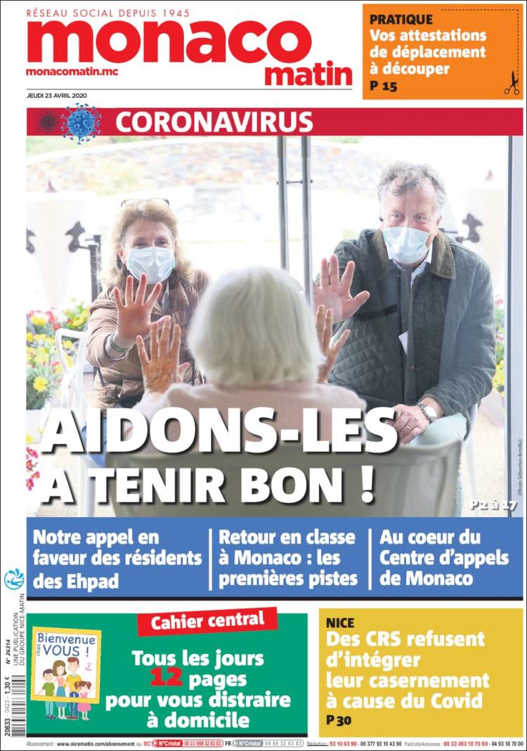 Portada de Nice-Matin (Francia)