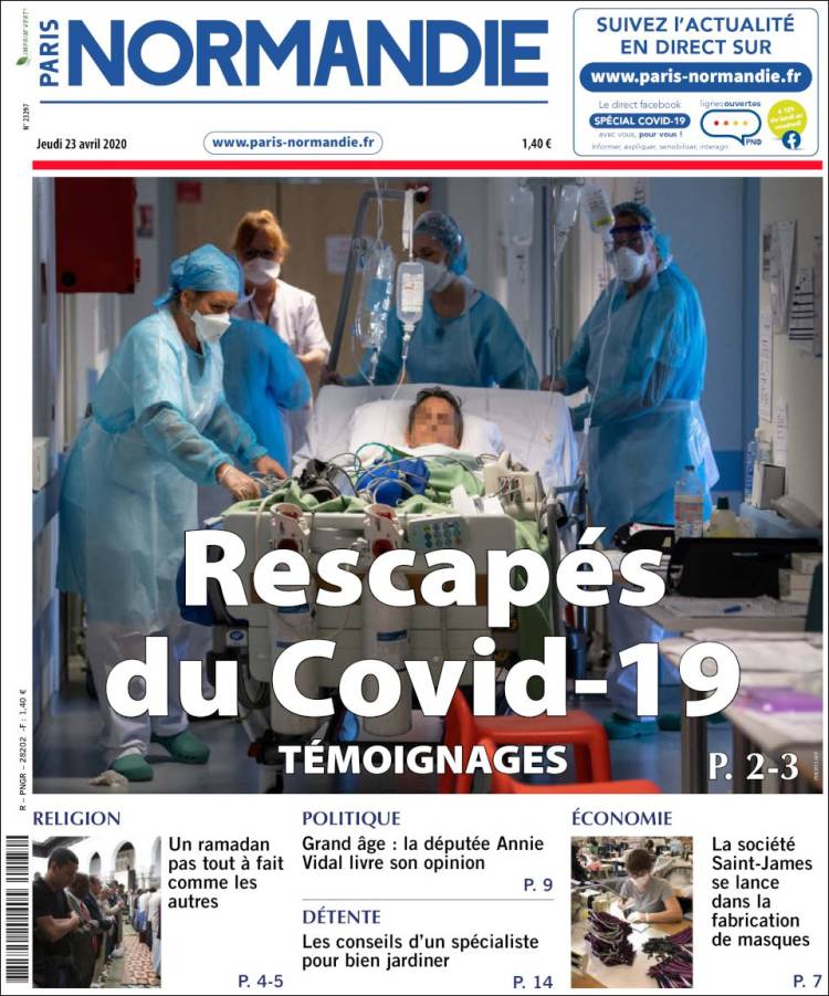 Portada de Paris Normandie (Francia)