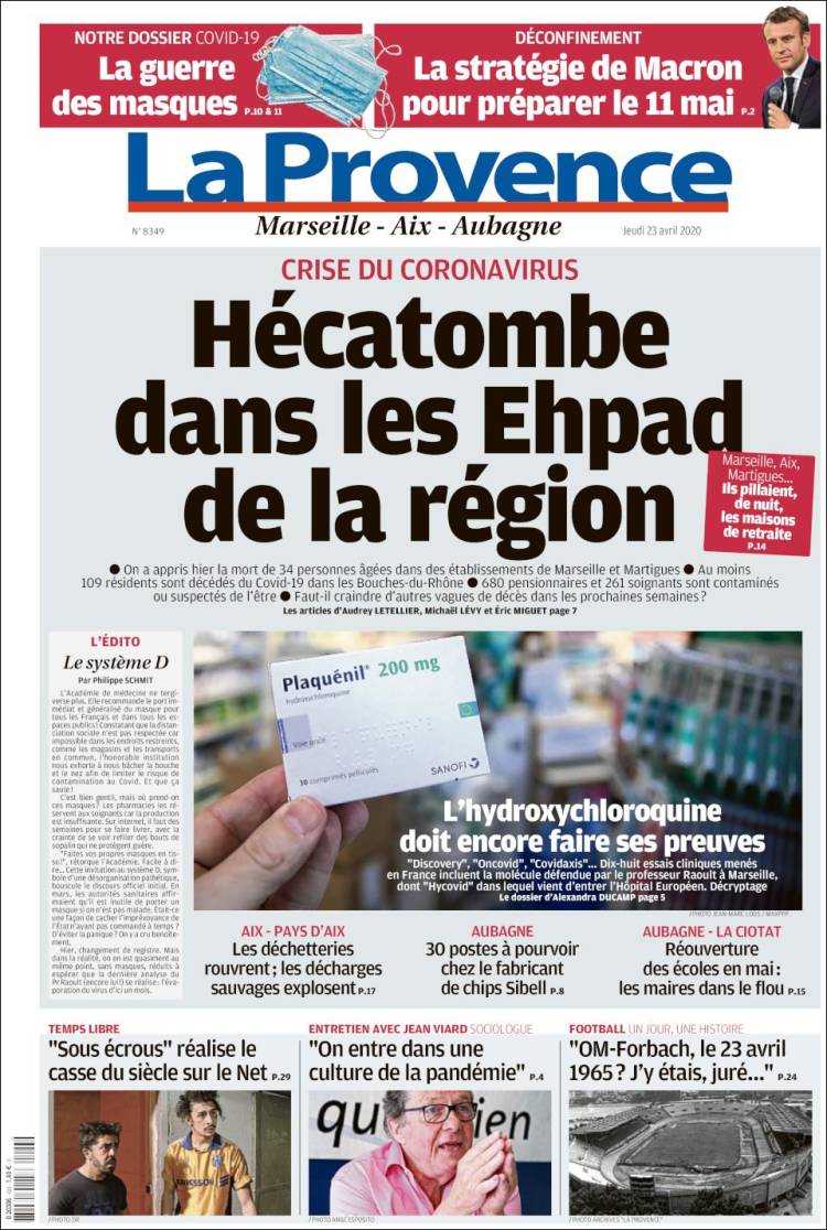 Portada de La Provence (Francia)