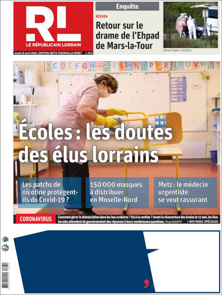 Portada de Le Republicain Lorrain (Francia)