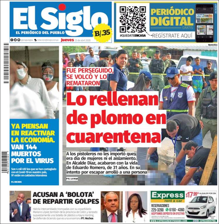 Portada de El Siglo (Panam&aacute;)