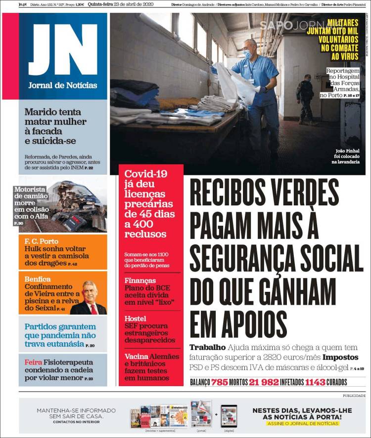 Portada de Jornal de Notícias (Portugal)