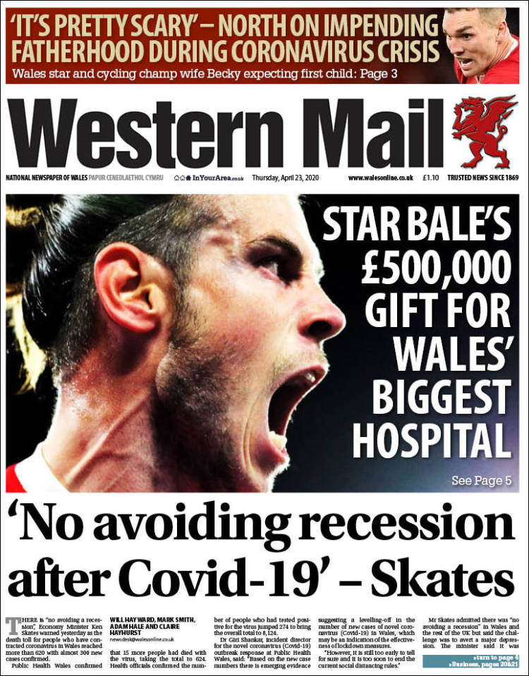 Portada de Western Mail (Reino Unido)