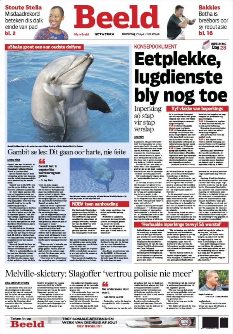 Portada de Beeld (Sud&aacute;frica)