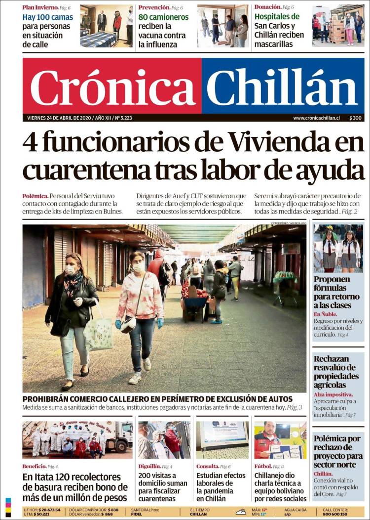 Portada de Crónica Chillán (Chile)