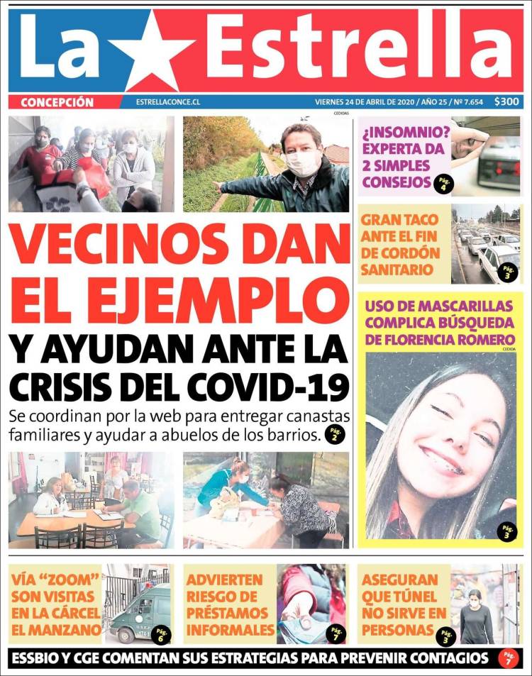 Portada de La Estrella de Concepción (Chile)