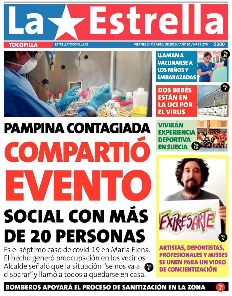 Portada de La Estrella de Tocopilla (Chile)