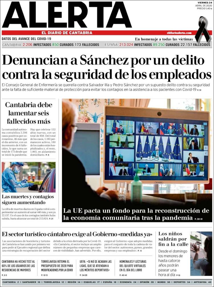 Portada de Alerta - El Diario de Cantabria (España)