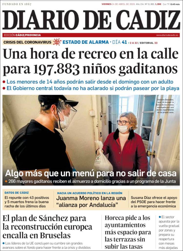 Portada de Diario de Cádiz (España)