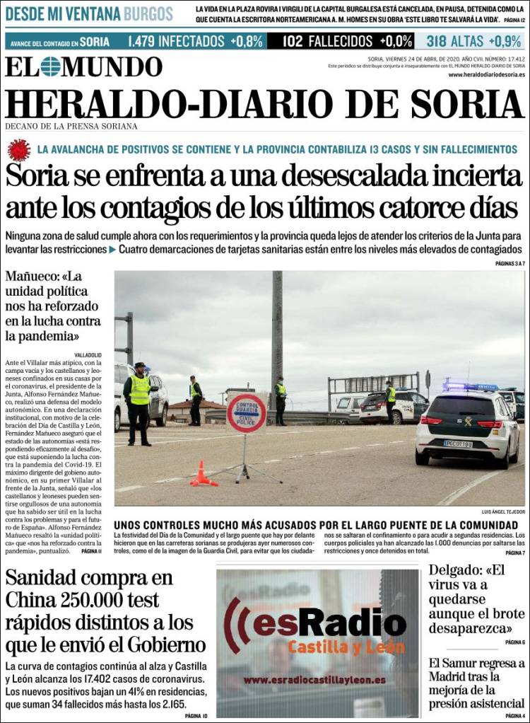 Portada de Diario de Soria (España)