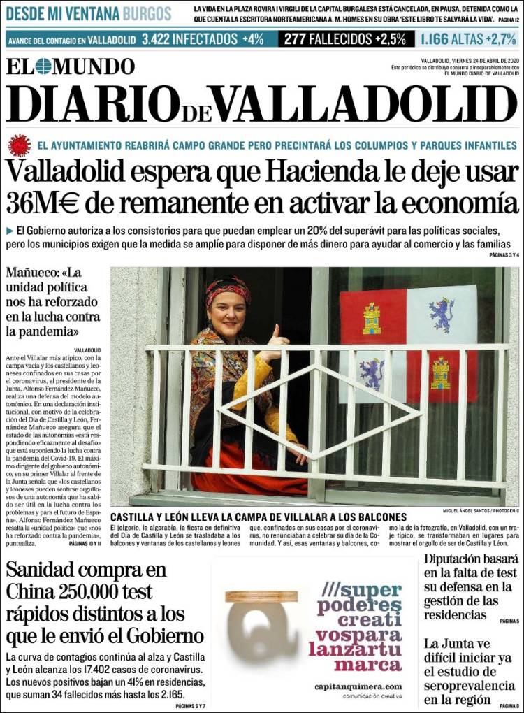 Portada de Diario de Valladolid (España)